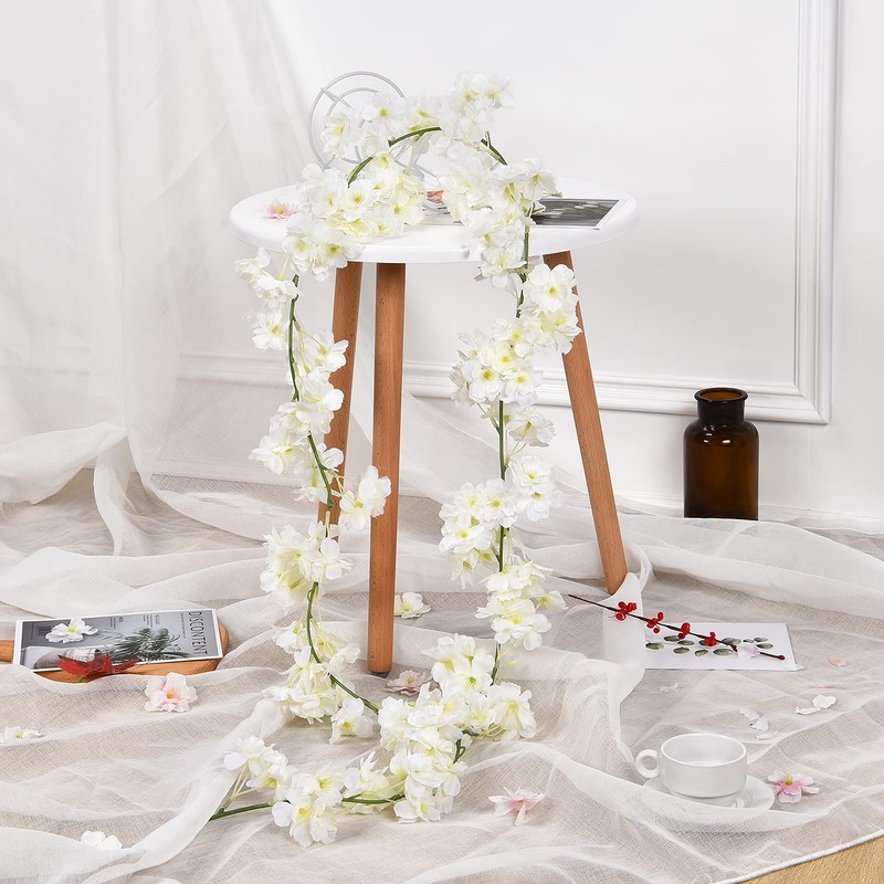 Pknoclan Artificial Flowers, Cherry Blossoms, Wisteria Flowers, Artificial Wisteria Flowers,