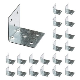 VHG Angle Connector with Beading Set of 15 (50 x 50 x 50 x 1.5) - 90 Degree L Brackets Corner Brackets Galvanised Wood Connectors Reinforced Heavy Duty Angle Support for Wood Construction Angle for