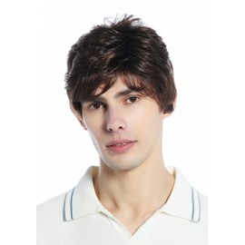 WIG ME UP - DW94A-4T30 Wig Men Women unisex short parting wavy chestnut brown mix