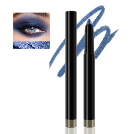 Metallic Blue Glitter Eyeshadow Stick, Shimmer Eyeshadow Stick for Women, Long-Lasting Waterproof Eye Glitter Pen for Radiant Eye Makeup or Bold Eye Makeup