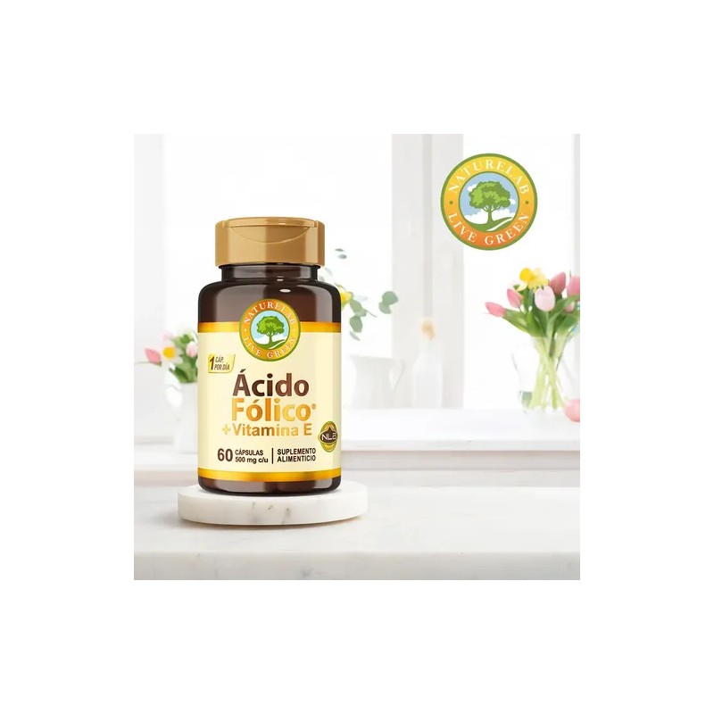 Ácido Fólico Vitamina E - 60 Cápsulas - Naturelab Sabor