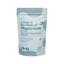 B-FIT B Citrato y Glicinato de Magnesio - Magnesio Complex - 220 Cápsulas Suministro para 2 Meses - Alta Biodisponibilidad - Sin Aditivos - Distintivo Vcaps
