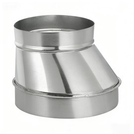 ZOWZEA 8" to 6" Inch Eccentric Duct Reducer & Increaser, Galvanized Offset Air Ducting Adapter, Round Metal Pipe Connector for Kitchen Range Hood, Bathroom Fan & Ventilation Systems