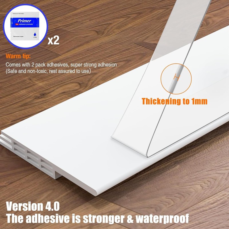 Hojoy 2 Pack Under Door Draft Stopper, Adjustable Door Sweep
