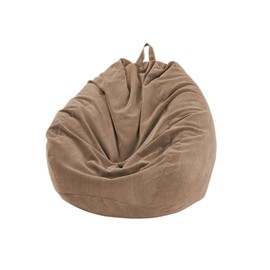 Kisbeibi Bean Bag Chair Cover (Without Filling) Washable Ultra Soft Corduroy Sturdy Bean Bag Cover (Brown, Size: 85x110cm)