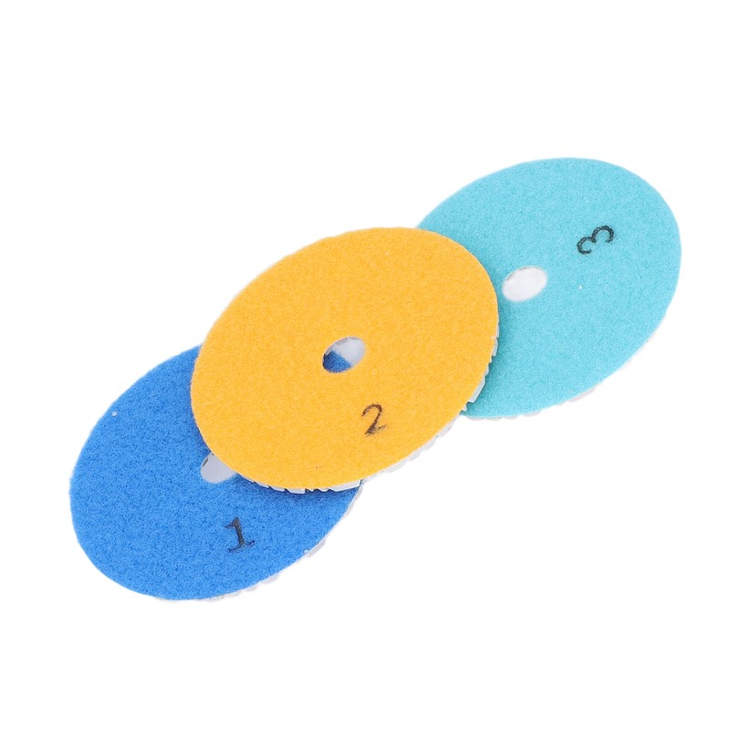 3Pcs Diamond Polishing Pad 4in Grinding Tool Set Kit for