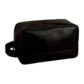Leonhard Heyden Hamburg Leather Toiletry Bag 25.5 cm, black