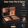 TISFA Cigar Humidor, Leather Cedar Wood Cigar Case with Cigar