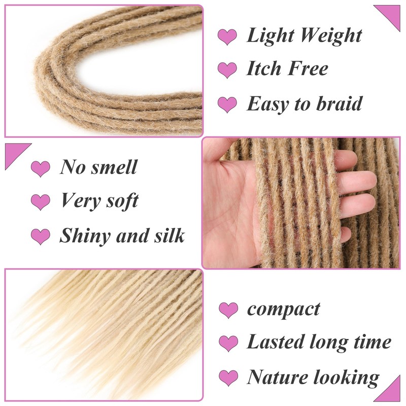 Samtress 24 Inch Double Ended Dreadlock Extensions Black Hippie Dreads