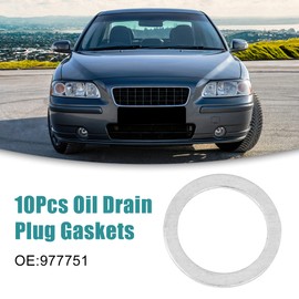 ACROPIX Front M18 Oil Release Plug Gasket for Volvo Compatible with S60 Silver Tone 10 Pcs