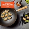 Imusa 14in Carbon Steel Nonstick Wok with Wood Handles, Black