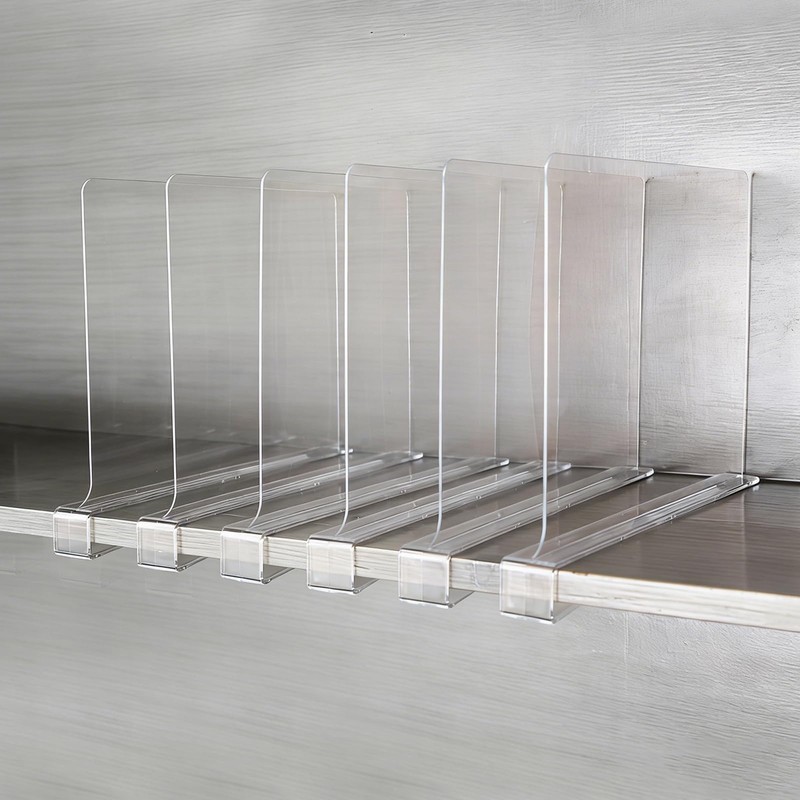 6 Pack Shelf Divider for Closet Acrylic, Clear Purse Organizer