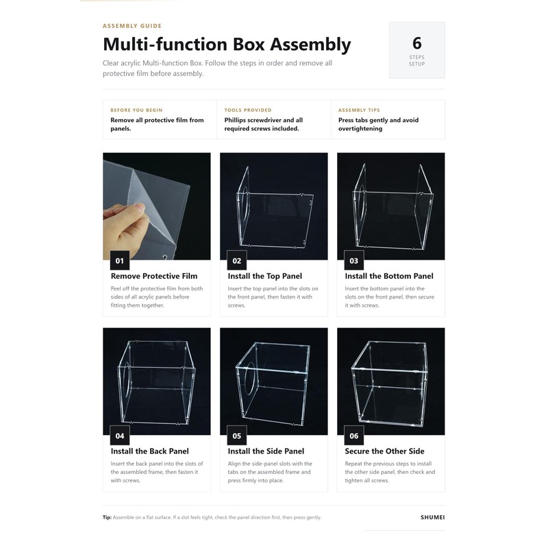 SHUMEI Clear Acrylic Multi-Functional Box - Raffle, Suggestion, Ballot, Tip,
