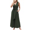 CUPSHE Women's Jumpsuit Deep V-Neck Sleeveless Jumpsuit Smocked Waist Wide