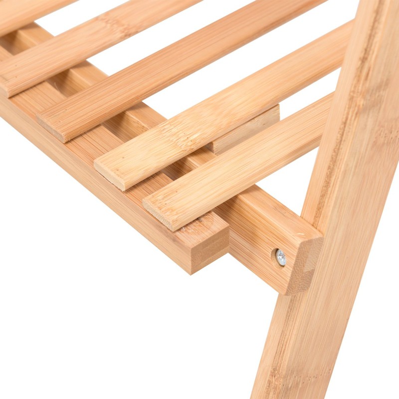 Casart Bamboo Ladder Stand Shelf, Foldable Multifunctional Flower Display Rack,