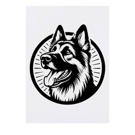 Azeeda 'Glücklicher Deutscher Schäferhund' Temporäres Tattoo - Hautfreundlicher & Ungiftiger Abziehbild · Wasserfest (TO00085271)