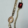 Bijou 36 inch Red stone with gold link necklace NWT