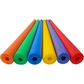Play22 Pool Noodles Foam 6 Pack - Soft Large Rainbow Foam Noodle Tube, 6 Colors Bulk Swim Noodles, Multi-Purpose, Pool Toy, Floating Training Device, Exercise Aid, Craft Projects