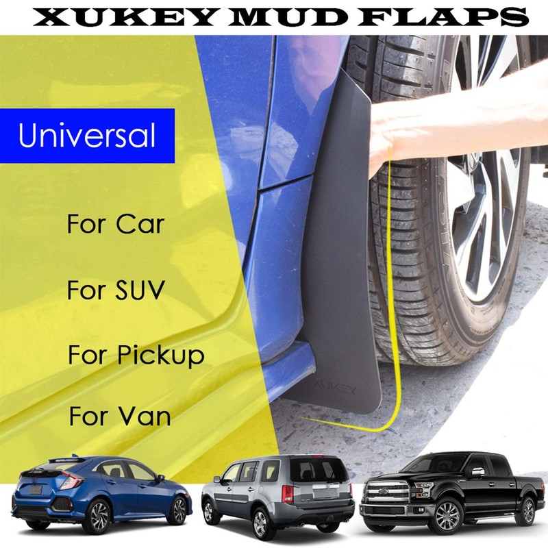 XUKEY 4pcs Set Universal Mud Flaps for Car Pickup SUV