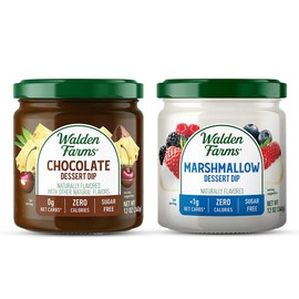 Walden Farms Dessert Dip Variety Pack – Chocolate & Marshmallow Flavors – Zero Calorie, Sugar Free, Keto & Fat Free – 2-Pack, 12 oz Jars