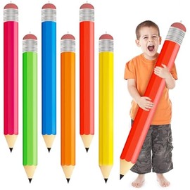 6 Pcs 44 Inch Jumbo Inflatable Pencil 6 Colors Large Blow up Giant Pencils Prop Back to School Decorations Inflatable Pool Float for Classroom Birthday Party Favor