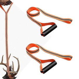 kfeity 2 Pack Deer Drag with Handle Heavy Duty Deer Drag Strap, Easy & Fast to use Durable Safety Deer Dragging Rope Deer Hunting Accessories Reflective Orange Strap for Deer Hunters
