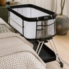 Fodoss Baby Bassinet Bedside Sleeper with Wheels and Storage Tray,4-Sided