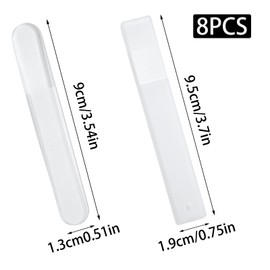 Pine & Linen 8 Pcs Nano Nail File, Glass Fingernail Polisher Shiner Glass Nails Buffers, Crystal Nail Files for Nails/Women（Style-2）