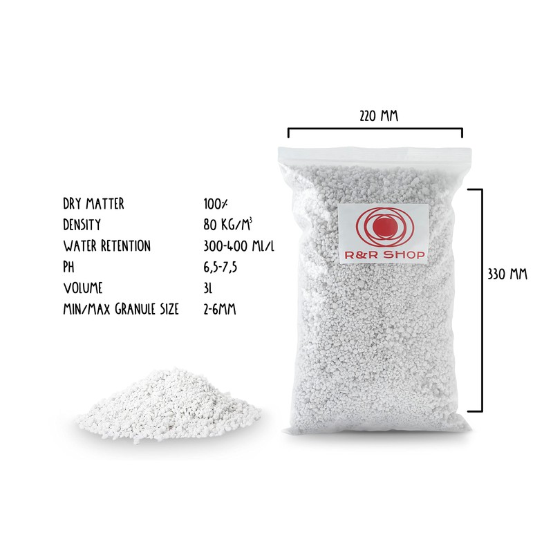 R&R SHOP – Expanded Perlite, Neutral PH ideal for Gardening,