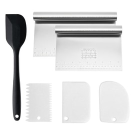 DBAILY Dough Card, Kitchen Scraper, Set of 6, Dough Scraper, Seamless One-Piece Design for High-Quality Dough Spatula as Baking and Cooking Aid