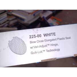 PlumbTech 225-00 Slow Close Elongated Toilet Seat with Adjustable Hinge, White
