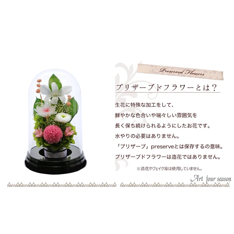 Art Four Seasons▲Offering Mom Dome Preserved Flower (Pink)