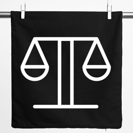 Huuraa Cushion Cover Libra Zodiac Sign Symbol Gift 40 x 40 cm Black Cotton Scales Present