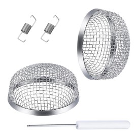 CyperFair 2 PCS RV Furnace Vent Screen, Debris-proof Stainless Steel Ventilation Screen, Heating Vent Cover with Installation Tool, Universal for Travel Trailers, Motorhomes, Cmping Trailers (Silver)