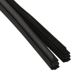 Yahpetes - Limpiaparabrisas de coche, 2 piezas, tira de goma de 22 pulgadas, inserto de goma para coche, vehículo de coche, de goma natural, sin huesos, para coche, autobús, negro (22 pulgadas)