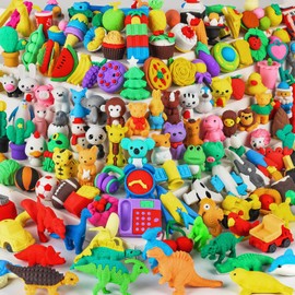 URSKYTOUS 151Pcs Animal Erasers Desk Pets for Kids Animal Pencil Erasers Bulk Puzzle Eraser Toys Gifts for Classroom Prizes,Game Reward,Treasure Box,Easter Egg Fillers,Goodie Bag Stuffer,Party Favors
