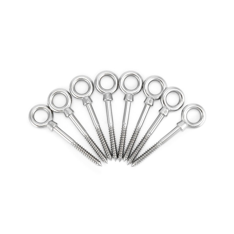 QWORK® Eye Bolt with Wood Thread M8 x 80 mm