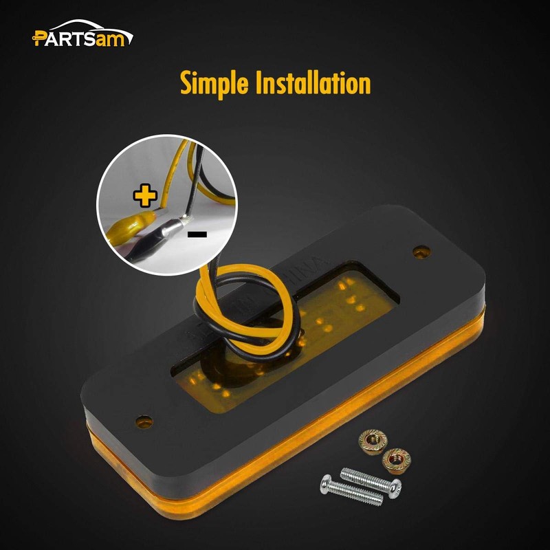 5Amber 5Red 8LED Side Marker Light Lamp Truck Trailer Lorry