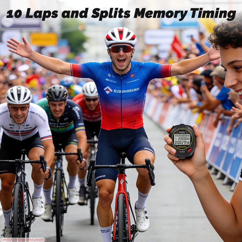 FCXJTU Sports Stopwatch Timer, 10Lap/Split Memory Digital Stop Watch Black