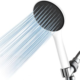 Shower Heads With Handheld Spray Combo-Shower Heads- shower heads high pressure,Powerful Detachable Shower Head Set for Low Water Pressure-Black and White
