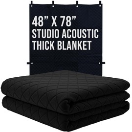BoxerTool 48" x 78" Sound Dampening Thicker Blanket Pro Studio Series - Loops & Grommets for Easy Installation - Diamond Pattern Insulated Blanket, Light Blocker, Sound Absorbing - Thicker