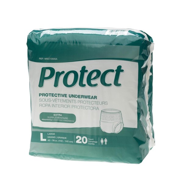 MEDLINE MSC13505A MSC13505AZ Protect Extra Protective Underwear (Pack of 20)