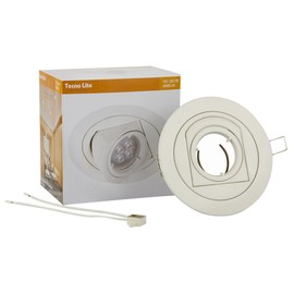 Tecnolite - Lámpara Downlight Empotrable Retráctil, Potencia Máx. 50 W, Base GX5.3, Foco MR16 no incluido