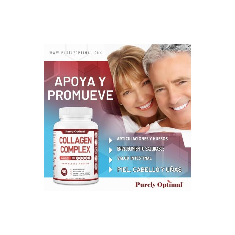 Premium Multi Collagen Peptide Capsules (Types I,II,III,V,X) - Anti-Aging Formula,
