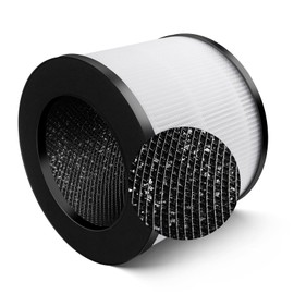 True H13 HEPA Filter Compatible with MiLin MLAP003 Air Cleaner Purifier, 3-in-1 Pre-filter, H13 Grade True HEPA and Activated Carbon Filter Set, 2-Pack