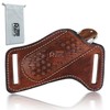 Leather Knife Sheath for Belt Pocket Folding Knife Holder Compact
