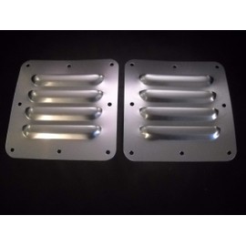 RodLouvers Pair of Straight Aluminum 5” 4 Louver Hood Panels (Bolt-On) Kit