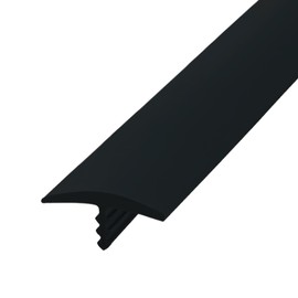 Aroilder T Rubber Trim Molding, Fit 1 inch Edge, Shelf Edging Banding, Center Barb Tee Moulding for Tables, Floor Transition Strip, Game and Arcade Machines Decorative, Black, 20FT