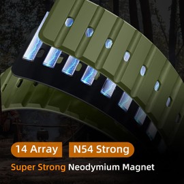 Magnetic Silicone Band Compatible with Garmin Instinct 3/2/Solar/Tactical/Tide/Esports 45mm 50mm,26mm 22MM Quick Fit Release Rugged Instinct Bands for Men Women (Army Green, 45mm/22mm)