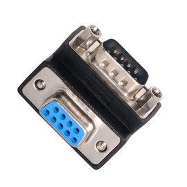 cablecc 90 Grad nach unten abgewinkelter DB9P-Stecker auf D-Sub-RS232-9-Pin-Verlängerungsadapter